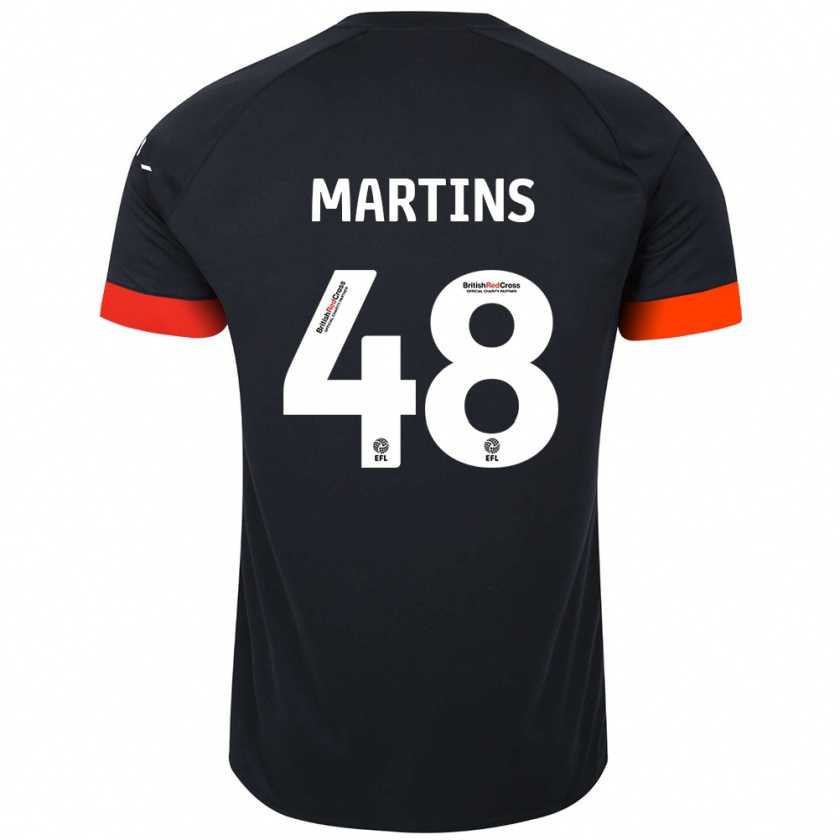 Kandiny Női Dominic Dos Santos Martins #48 Fekete Narancs Idegenbeli Jersey 2024/25 Mez Póló Ing