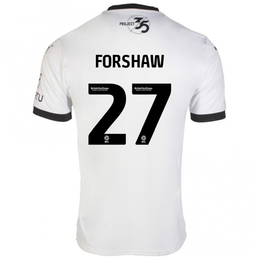 Kandiny Női Adam Forshaw #27 Fehér Fekete Idegenbeli Jersey 2024/25 Mez Póló Ing