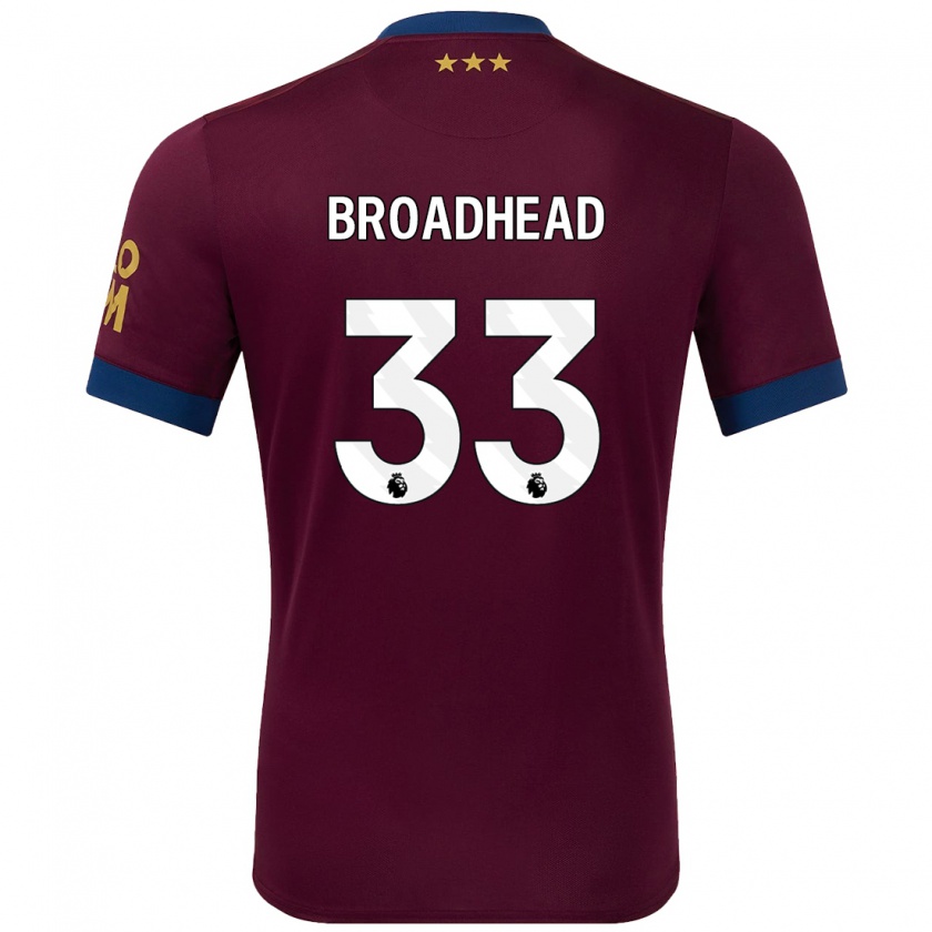 Kandiny Női Nathan Broadhead #33 Barna Idegenbeli Jersey 2024/25 Mez Póló Ing