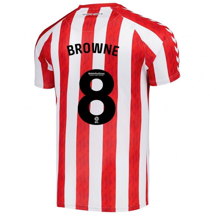 Kandiny Gyermek Alan Browne #8 Piros Fehér Hazai Jersey 2024/25 Mez Póló Ing