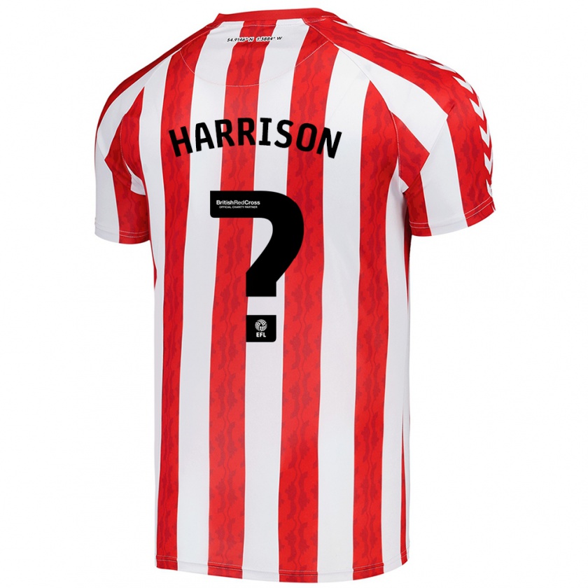 Kandiny Gyermek Harrison Jones #0 Piros Fehér Hazai Jersey 2024/25 Mez Póló Ing