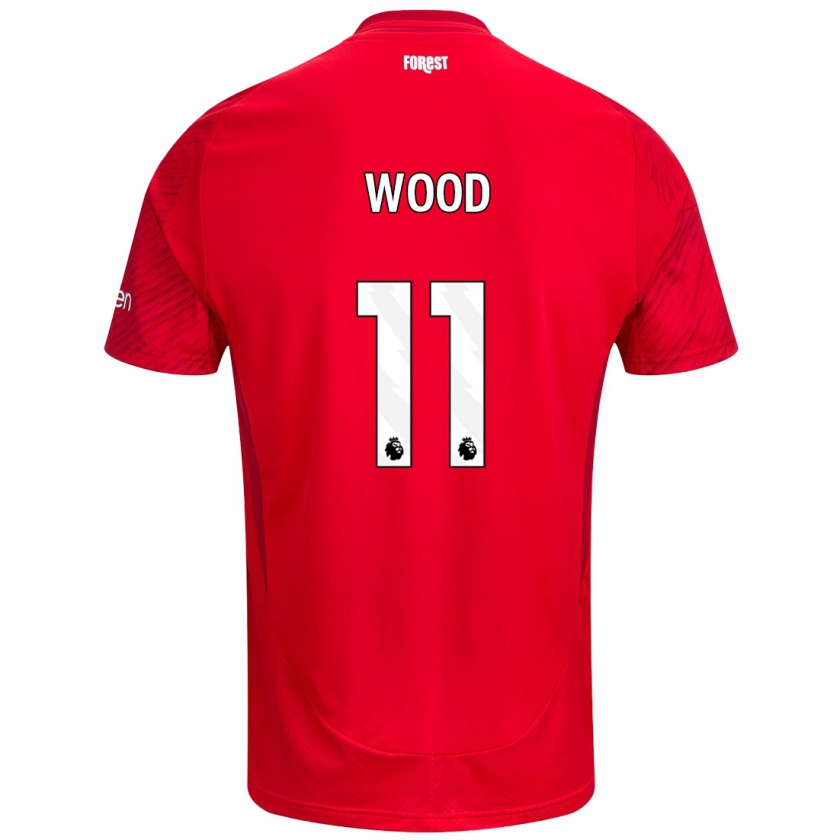 Kandiny Gyermek Chris Wood #11 Piros Fehér Hazai Jersey 2024/25 Mez Póló Ing