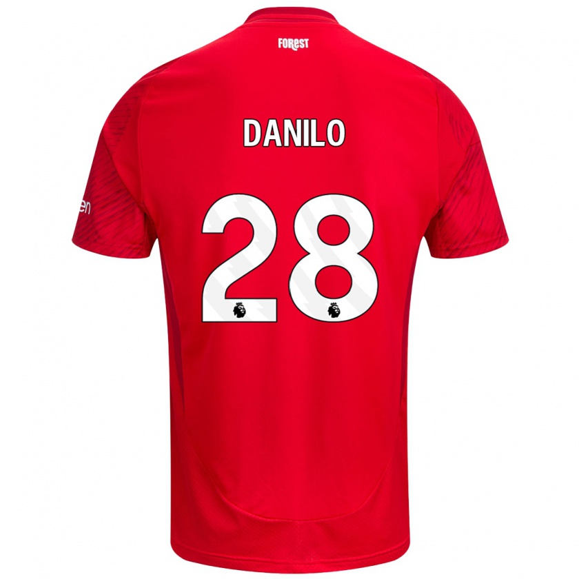 Kandiny Gyermek Danilo #28 Piros Fehér Hazai Jersey 2024/25 Mez Póló Ing