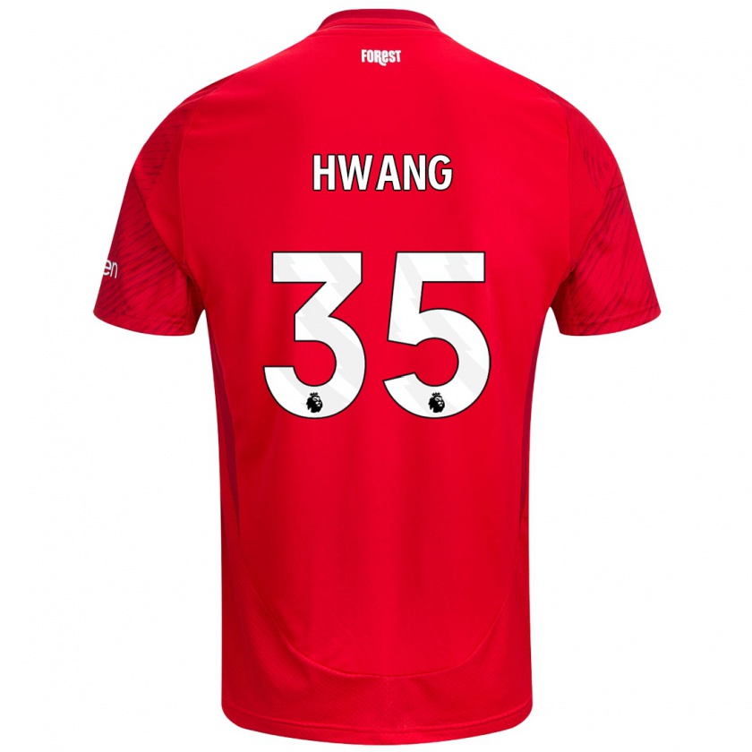 Kandiny Gyermek Ui-Jo Hwang #35 Piros Fehér Hazai Jersey 2024/25 Mez Póló Ing