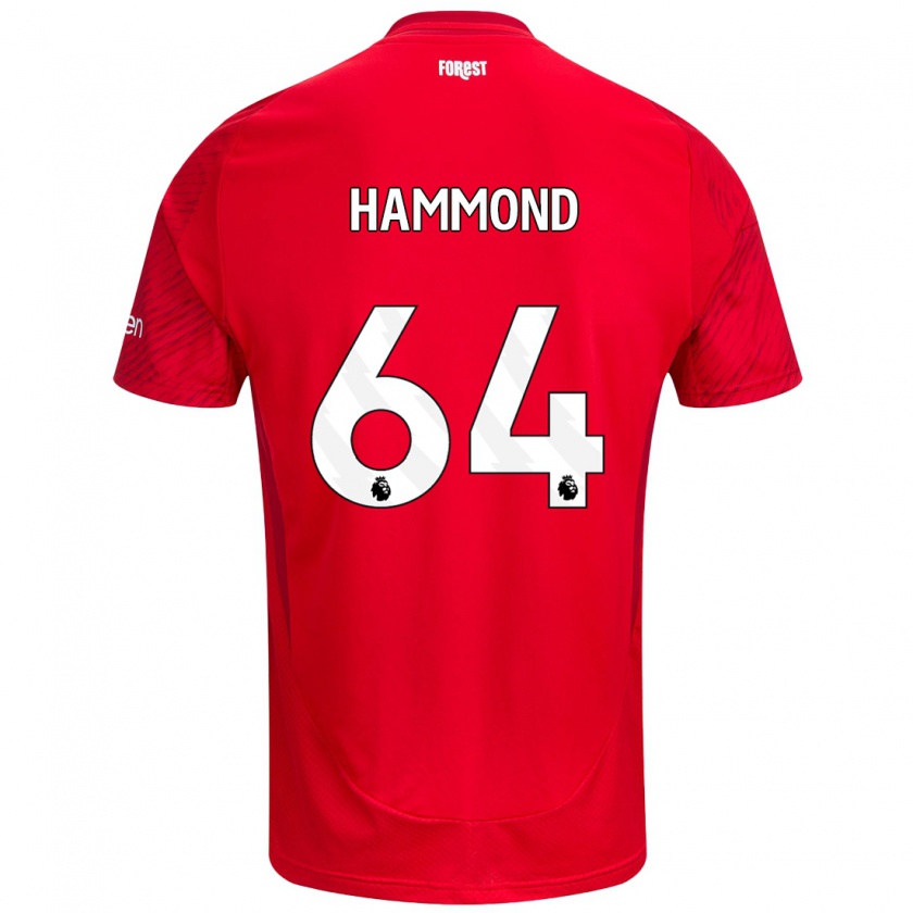 Kandiny Gyermek Ben Hammond #64 Piros Fehér Hazai Jersey 2024/25 Mez Póló Ing