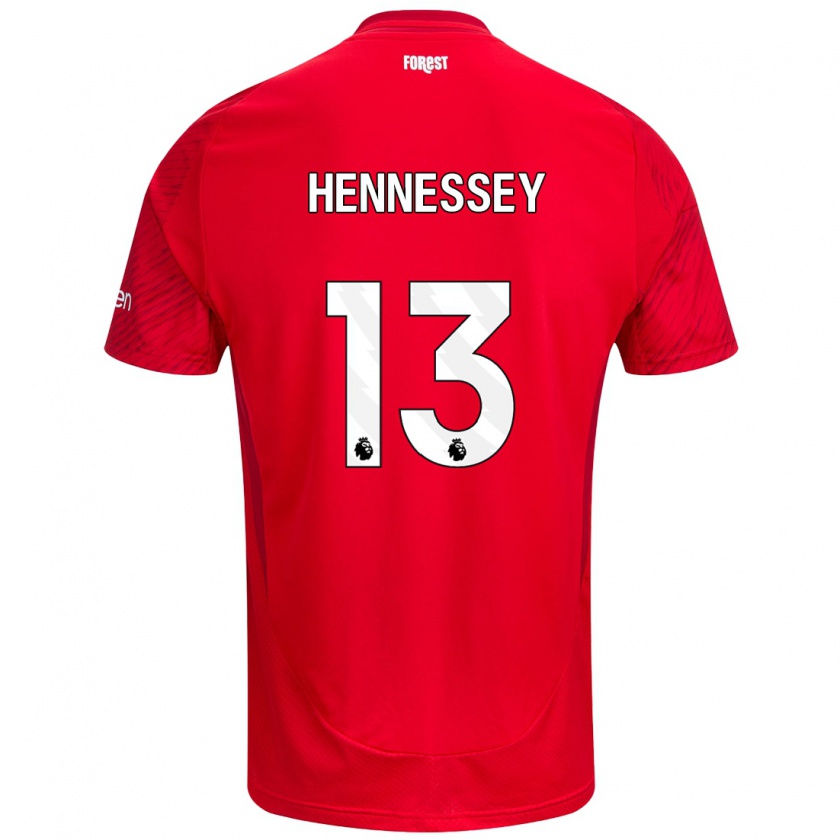 Kandiny Gyermek Wayne Hennessey #13 Piros Fehér Hazai Jersey 2024/25 Mez Póló Ing