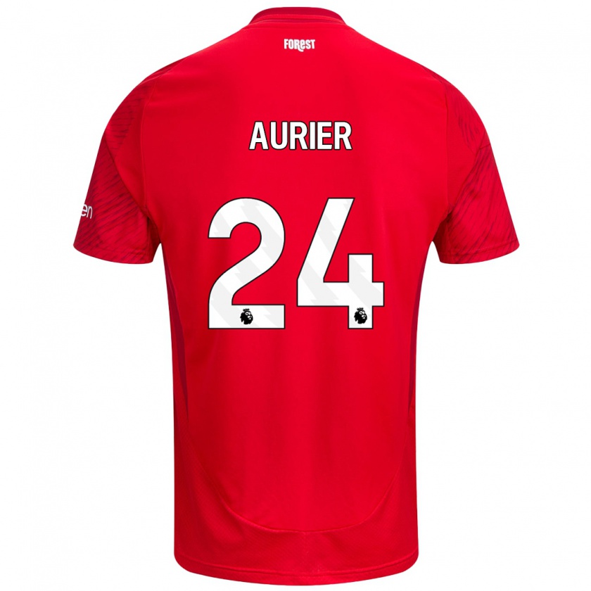 Kandiny Gyermek Serge Aurier #24 Piros Fehér Hazai Jersey 2024/25 Mez Póló Ing