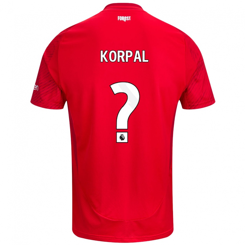 Kandiny Gyermek Aaron Korpal #0 Piros Fehér Hazai Jersey 2024/25 Mez Póló Ing