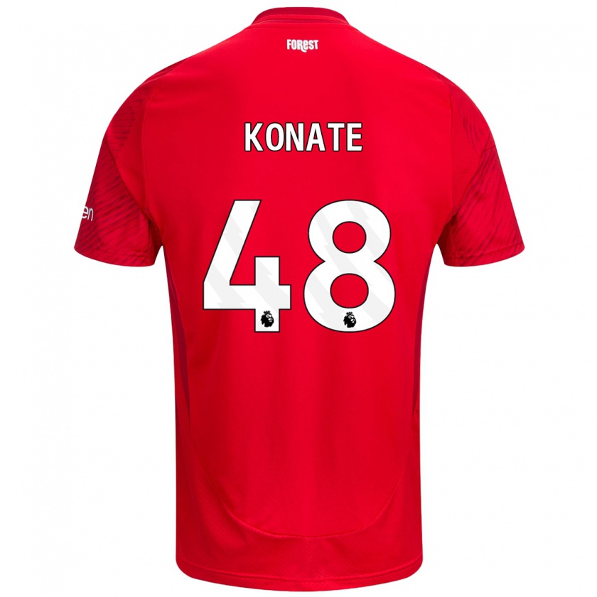 Kandiny Gyermek Ateef Konaté #48 Piros Fehér Hazai Jersey 2024/25 Mez Póló Ing