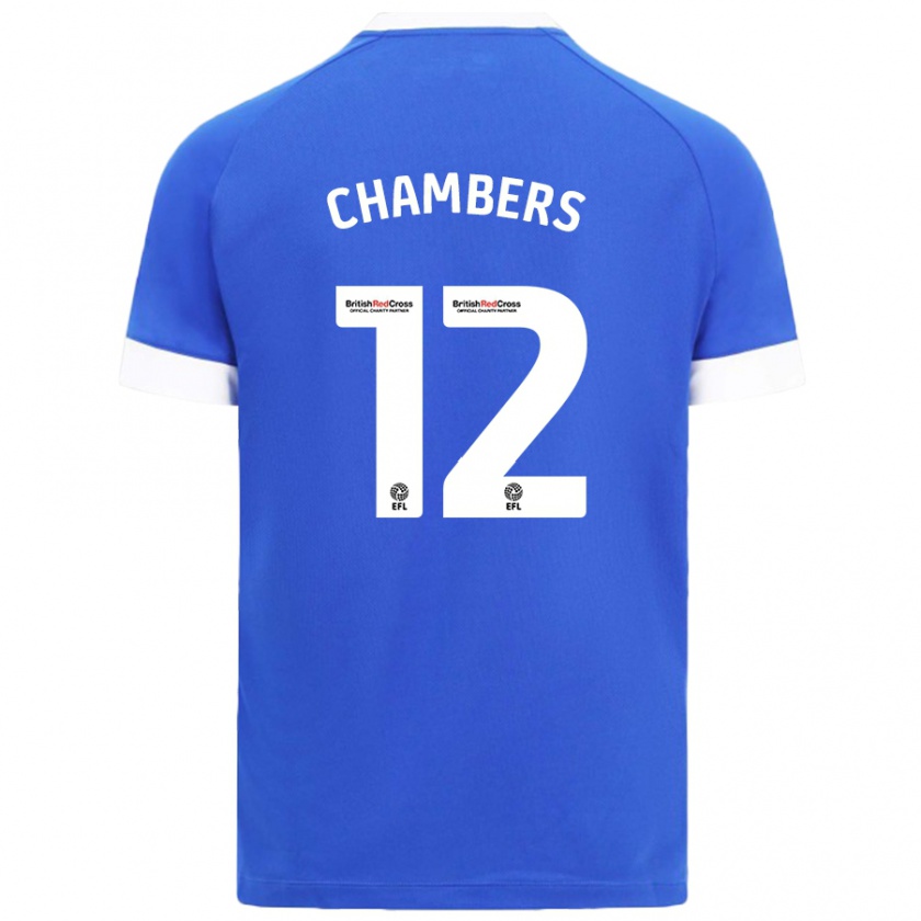 Kandiny Gyermek Calum Chambers #12 Égszínkék Hazai Jersey 2024/25 Mez Póló Ing