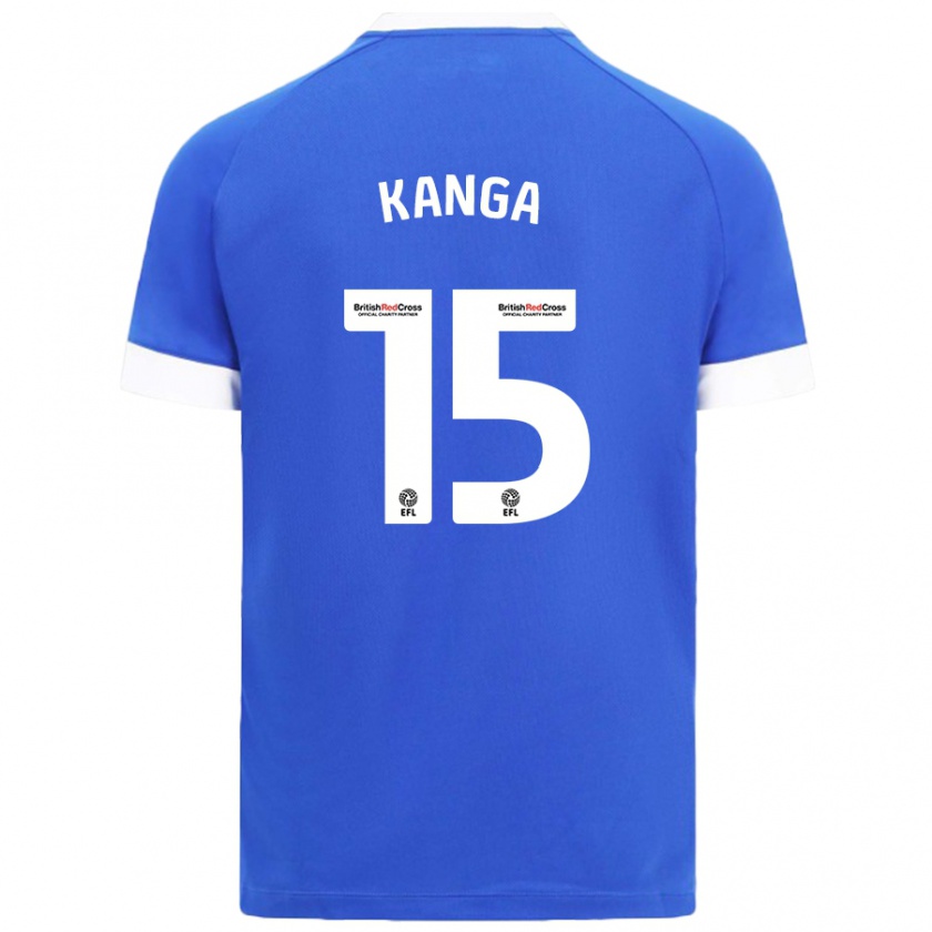 Kandiny Gyermek Wilfried Kanga #15 Égszínkék Hazai Jersey 2024/25 Mez Póló Ing