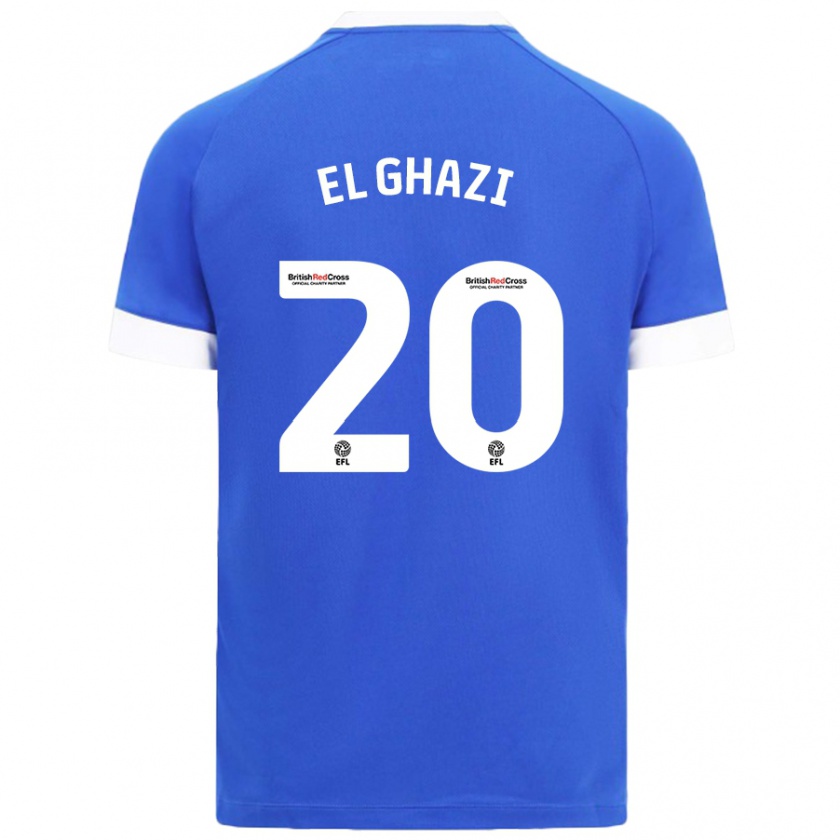 Kandiny Gyermek Anwar El Ghazi #20 Égszínkék Hazai Jersey 2024/25 Mez Póló Ing