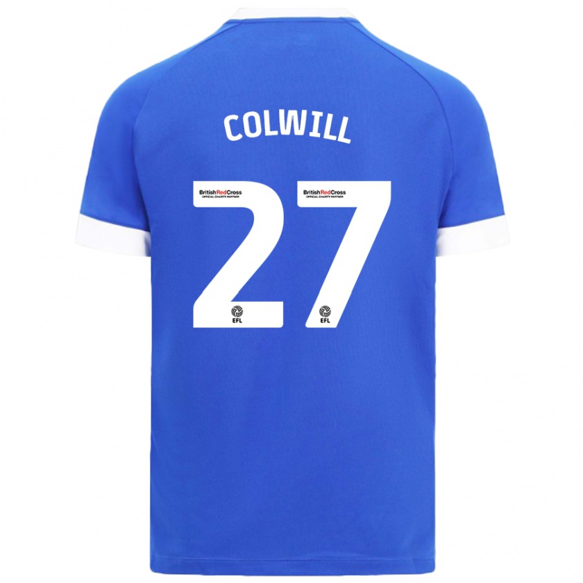 Kandiny Gyermek Rubin Colwill #27 Égszínkék Hazai Jersey 2024/25 Mez Póló Ing