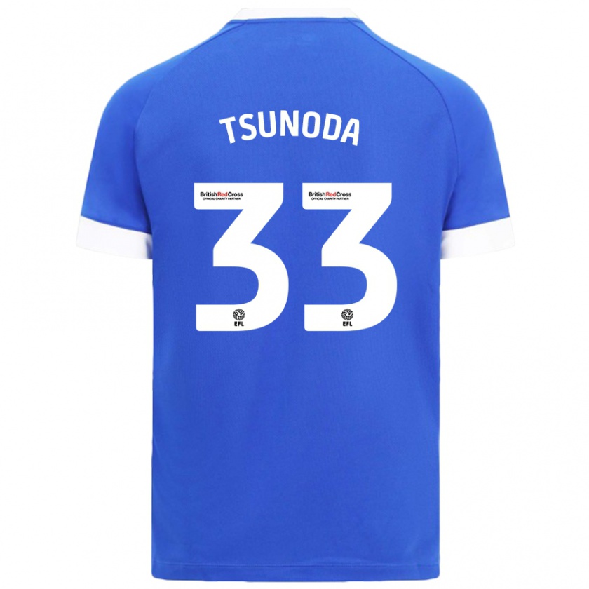 Kandiny Gyermek Ryotaro Tsunoda #33 Égszínkék Hazai Jersey 2024/25 Mez Póló Ing