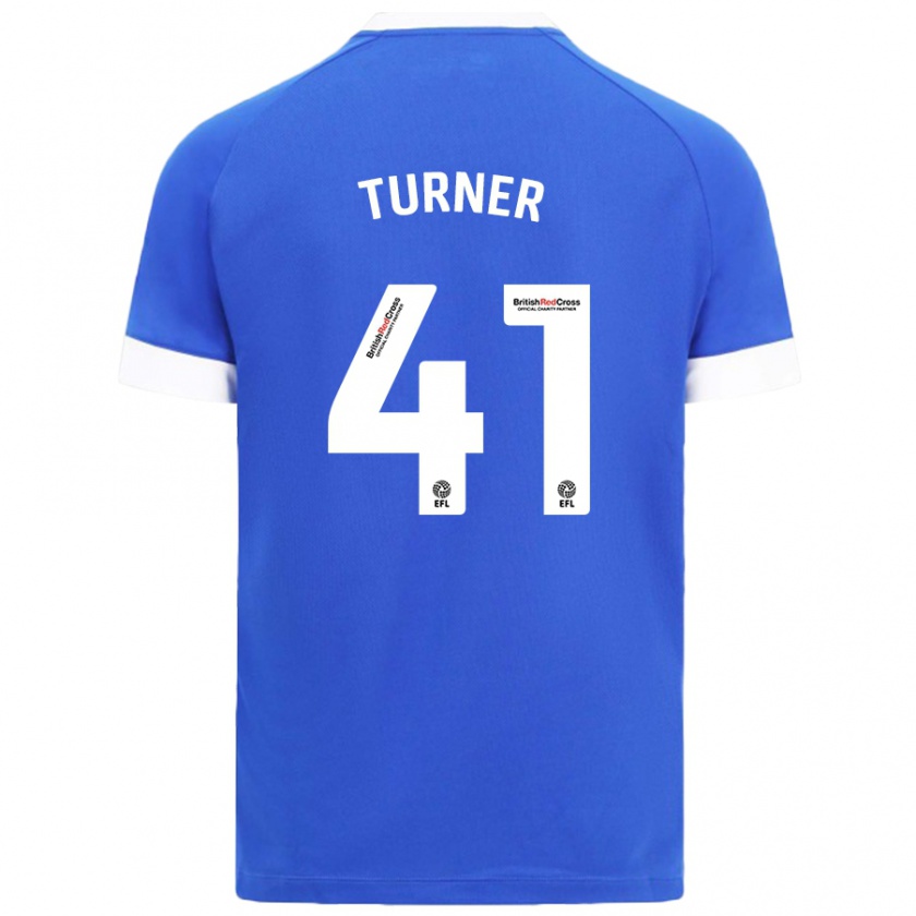 Kandiny Gyermek Matthew Turner #41 Égszínkék Hazai Jersey 2024/25 Mez Póló Ing