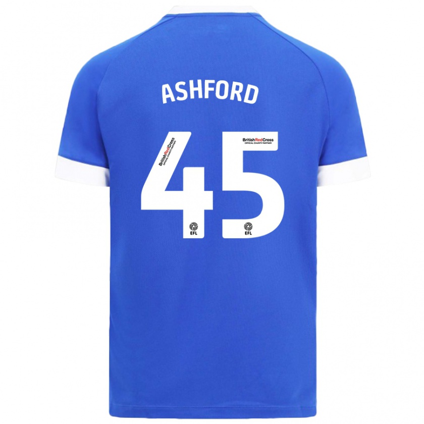 Kandiny Gyermek Cian Ashford #45 Égszínkék Hazai Jersey 2024/25 Mez Póló Ing