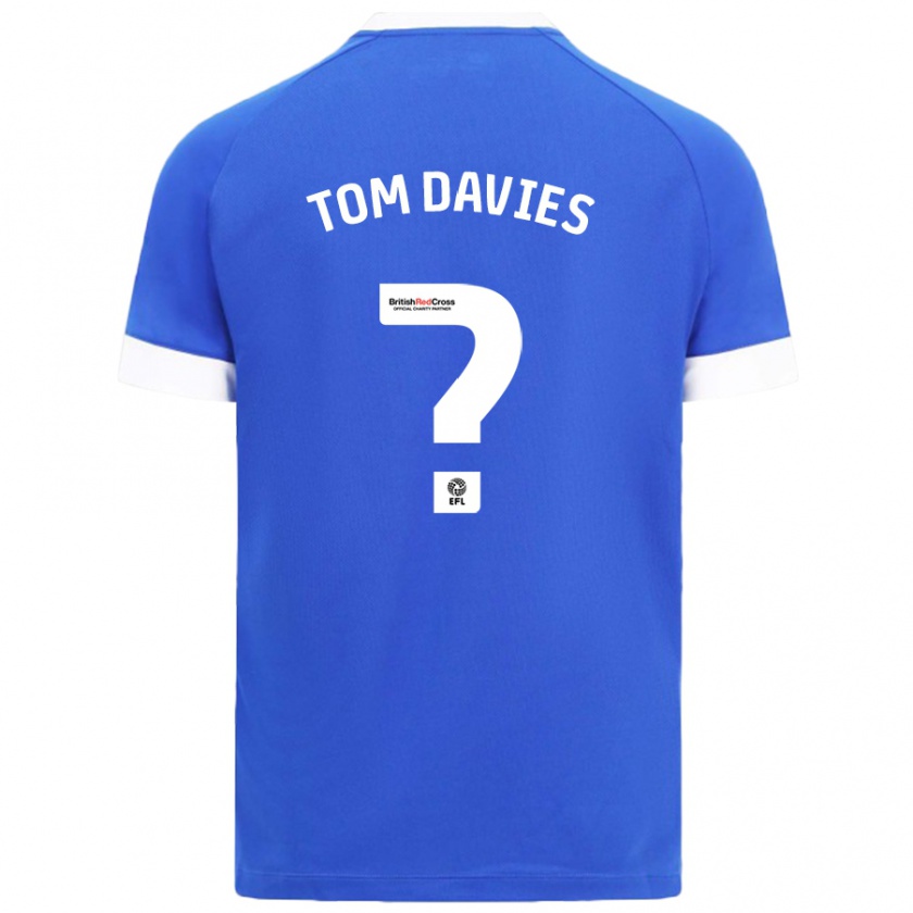 Kandiny Gyermek Tom Davies #0 Égszínkék Hazai Jersey 2024/25 Mez Póló Ing