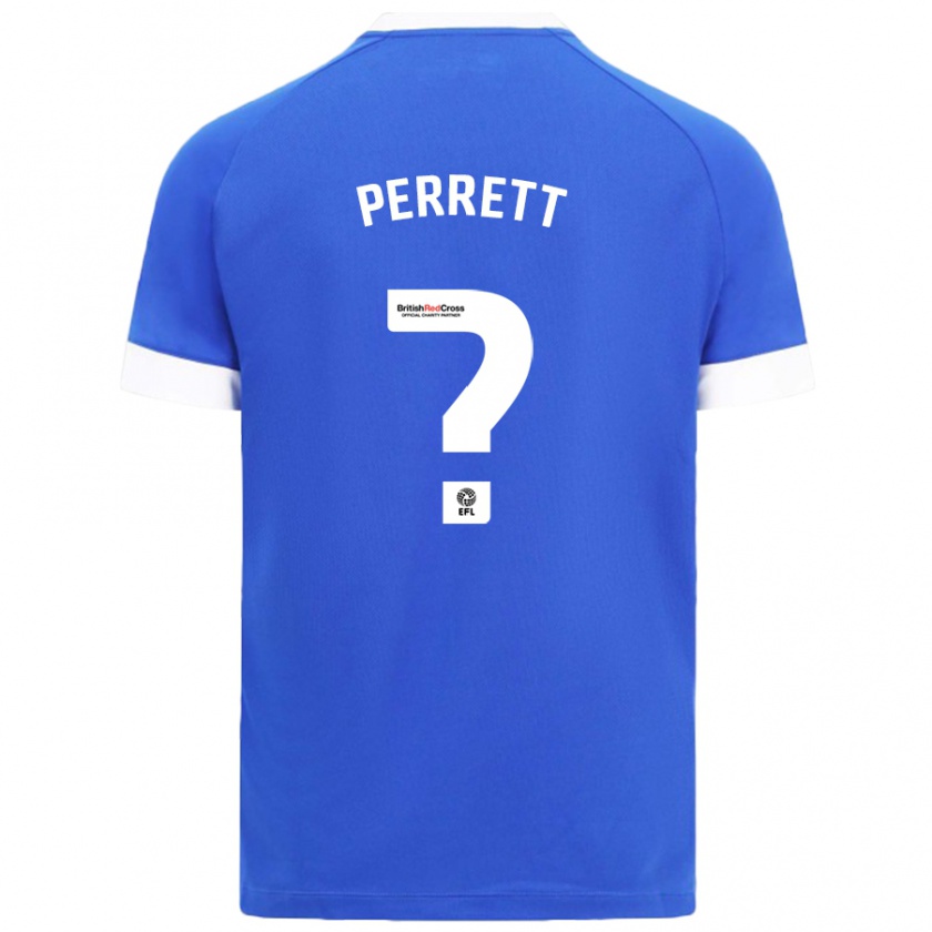 Kandiny Gyermek Troy Perrett #0 Égszínkék Hazai Jersey 2024/25 Mez Póló Ing