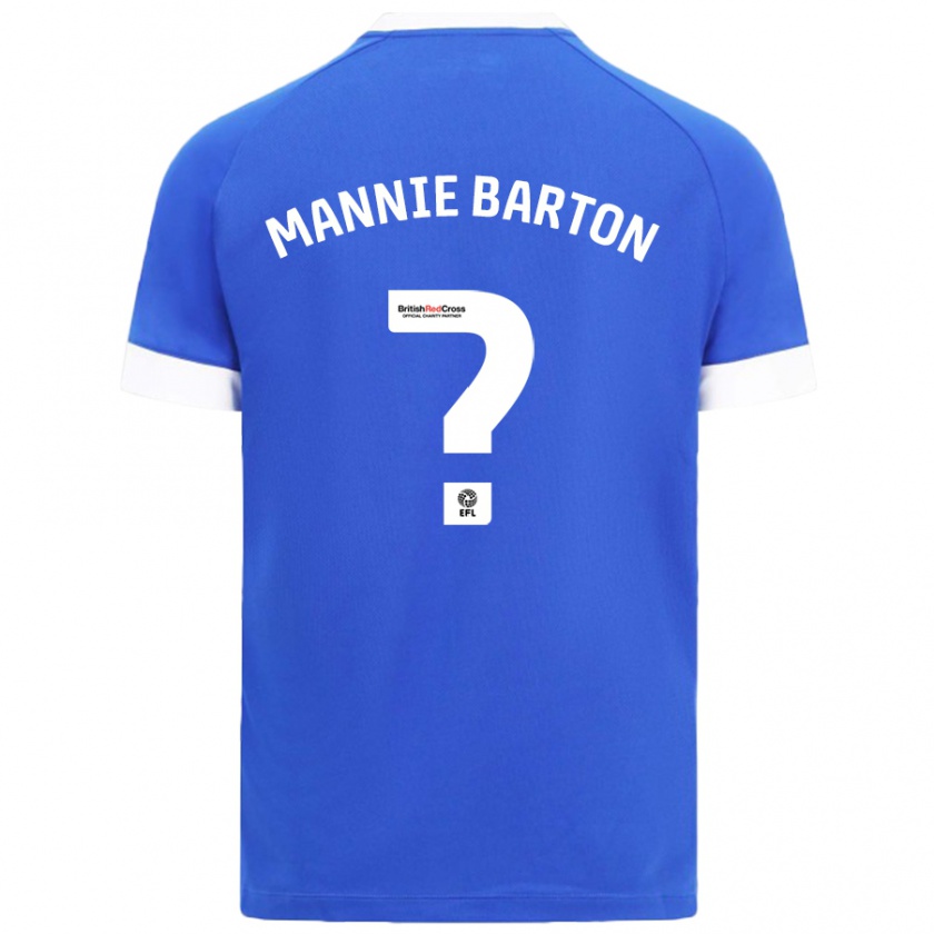 Kandiny Gyermek Mannie Barton #0 Égszínkék Hazai Jersey 2024/25 Mez Póló Ing