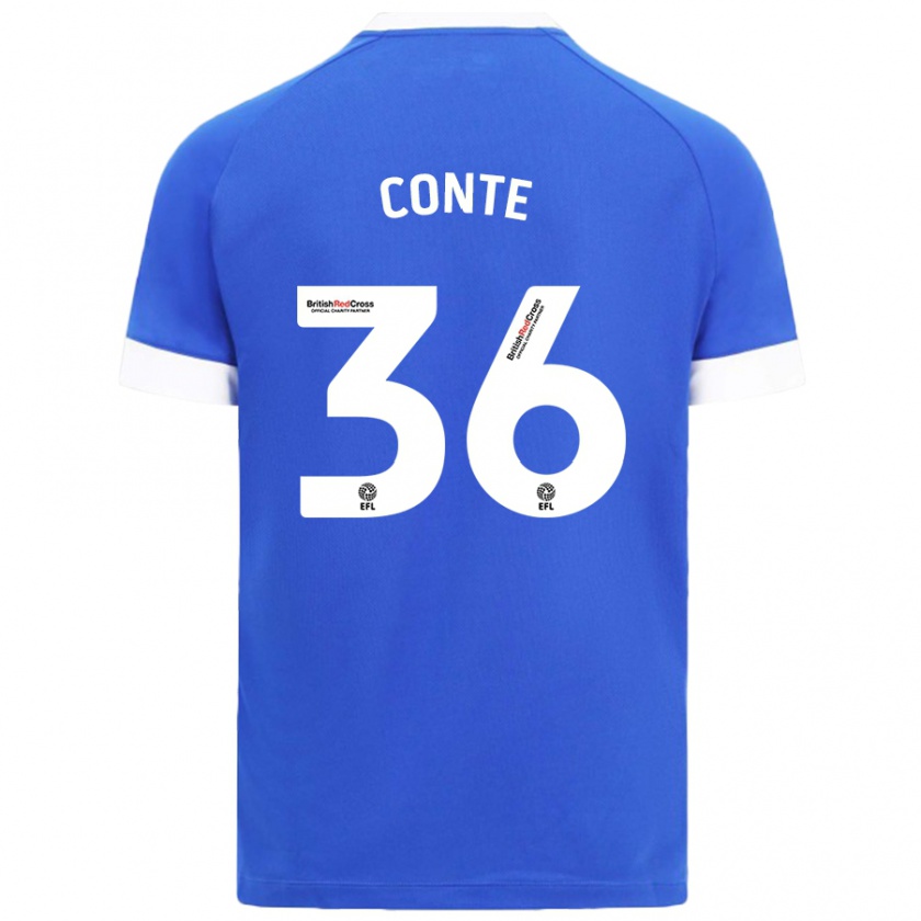 Kandiny Gyermek Raheem Conte #36 Égszínkék Hazai Jersey 2024/25 Mez Póló Ing