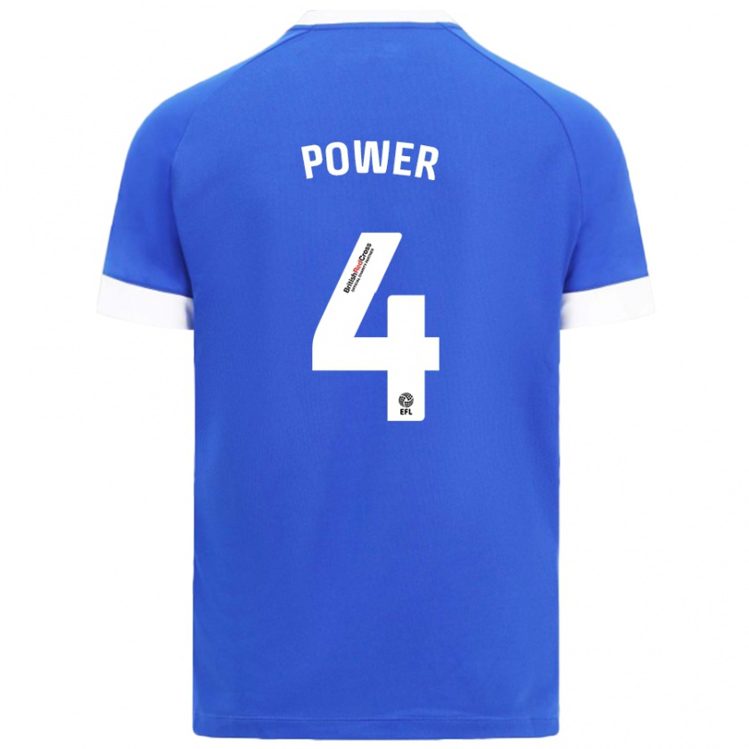 Kandiny Gyermek Hannah Power #4 Égszínkék Hazai Jersey 2024/25 Mez Póló Ing