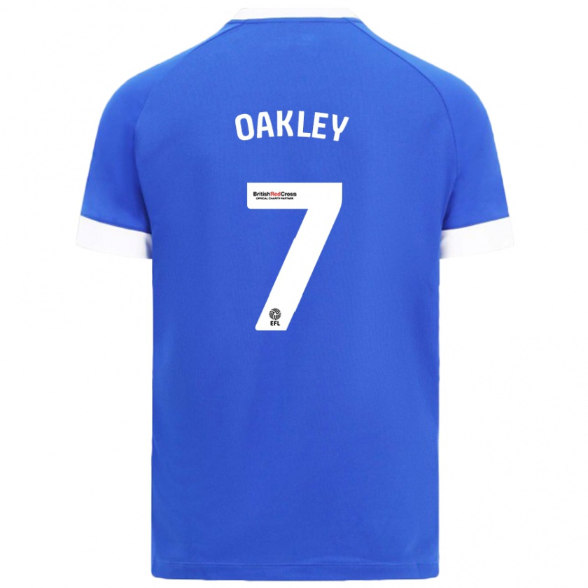 Kandiny Gyermek Rhianne Oakley #7 Égszínkék Hazai Jersey 2024/25 Mez Póló Ing