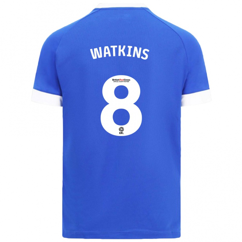 Kandiny Gyermek Seren Watkins #8 Égszínkék Hazai Jersey 2024/25 Mez Póló Ing