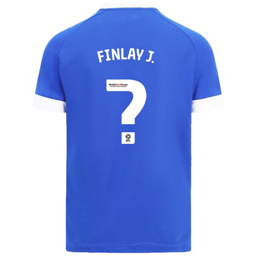 Kandiny Gyermek Finlay Johnson #0 Égszínkék Hazai Jersey 2024/25 Mez Póló Ing