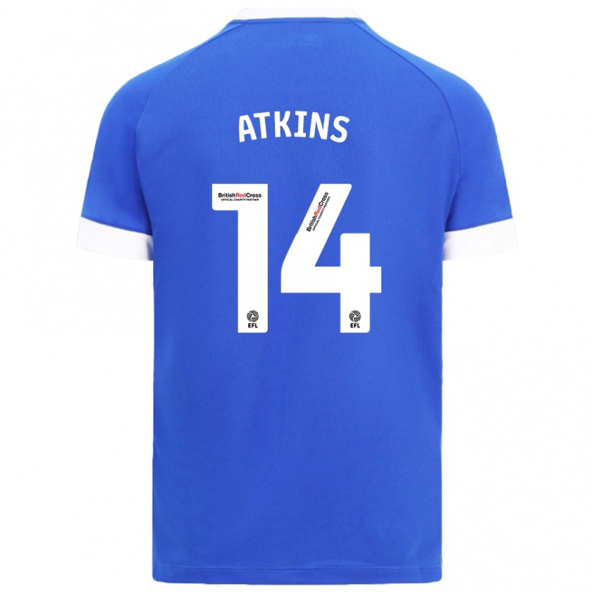 Kandiny Gyermek Zoe Atkins #14 Égszínkék Hazai Jersey 2024/25 Mez Póló Ing