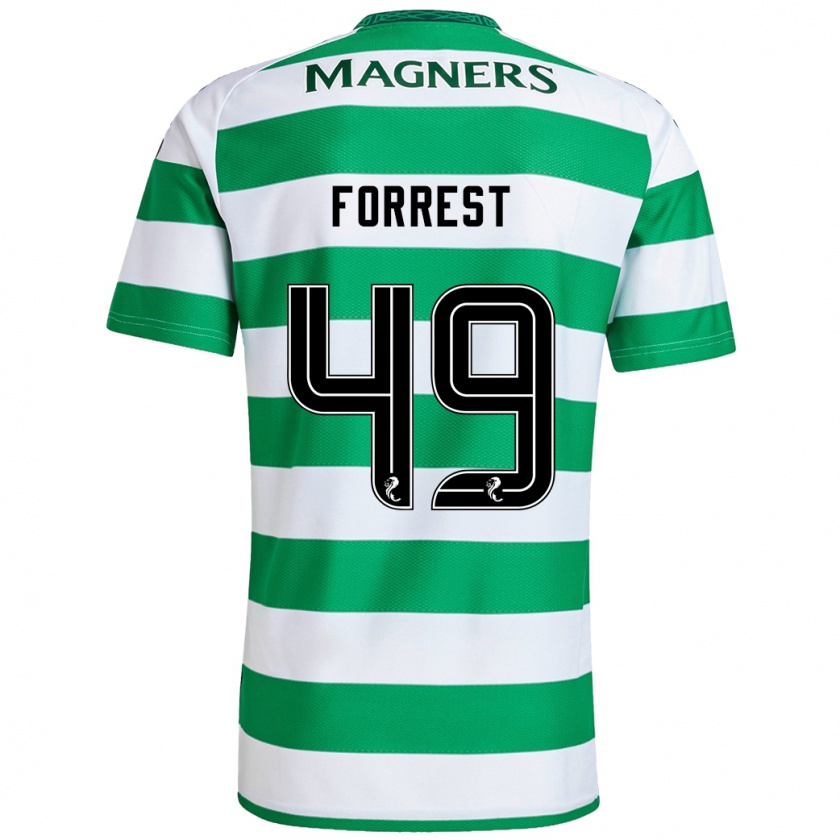 Kandiny Gyermek James Forrest #49 Zöld Fehér Hazai Jersey 2024/25 Mez Póló Ing