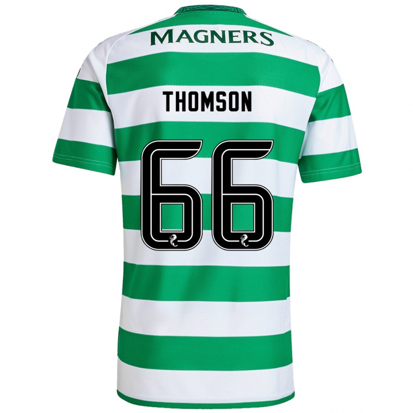 Kandiny Gyermek Corey Thomson #66 Zöld Fehér Hazai Jersey 2024/25 Mez Póló Ing