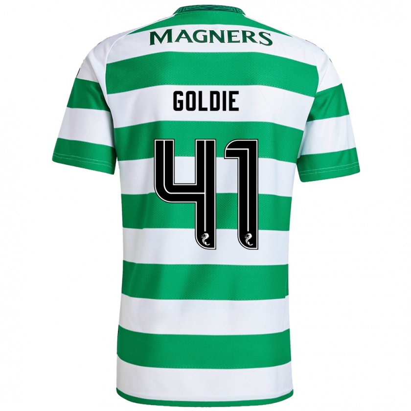 Kandiny Gyermek Clare Goldie #41 Zöld Fehér Hazai Jersey 2024/25 Mez Póló Ing