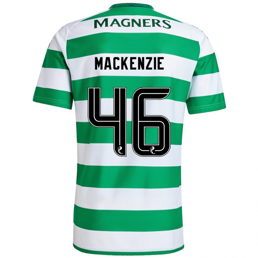 Kandiny Gyermek Magnus Mackenzie #46 Zöld Fehér Hazai Jersey 2024/25 Mez Póló Ing