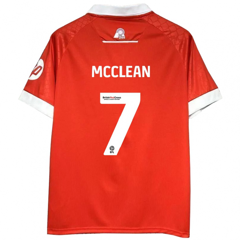 Kandiny Gyermek James Mcclean #7 Piros Fehér Hazai Jersey 2024/25 Mez Póló Ing