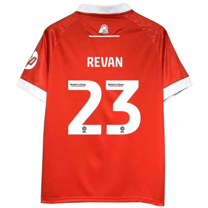 Kandiny Gyermek Sebastian Revan #23 Piros Fehér Hazai Jersey 2024/25 Mez Póló Ing