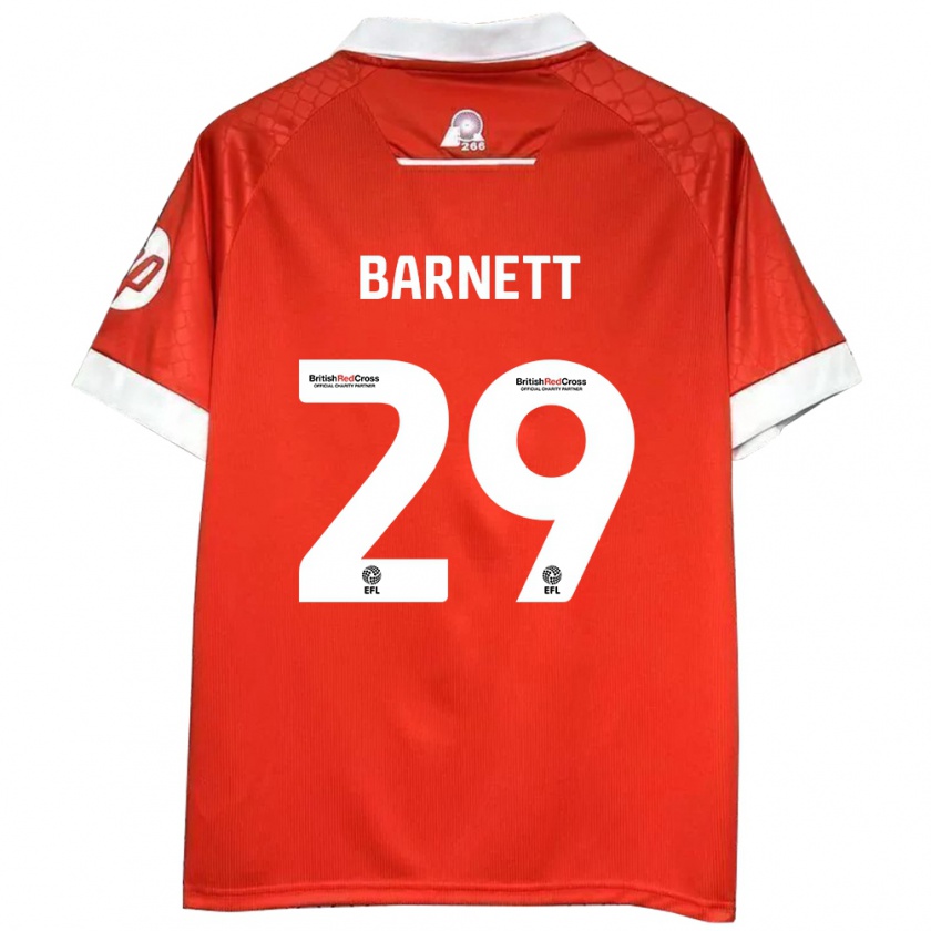 Kandiny Gyermek Ryan Barnett #29 Piros Fehér Hazai Jersey 2024/25 Mez Póló Ing