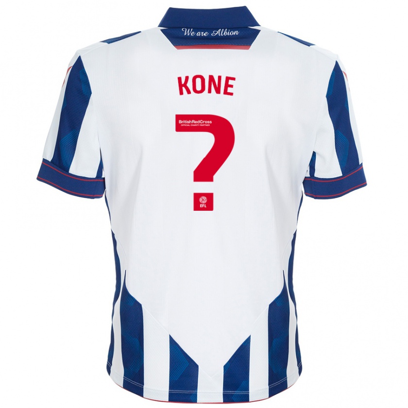 Kandiny Gyermek Cheick Kone #0 Fehér Sötétkék Hazai Jersey 2024/25 Mez Póló Ing