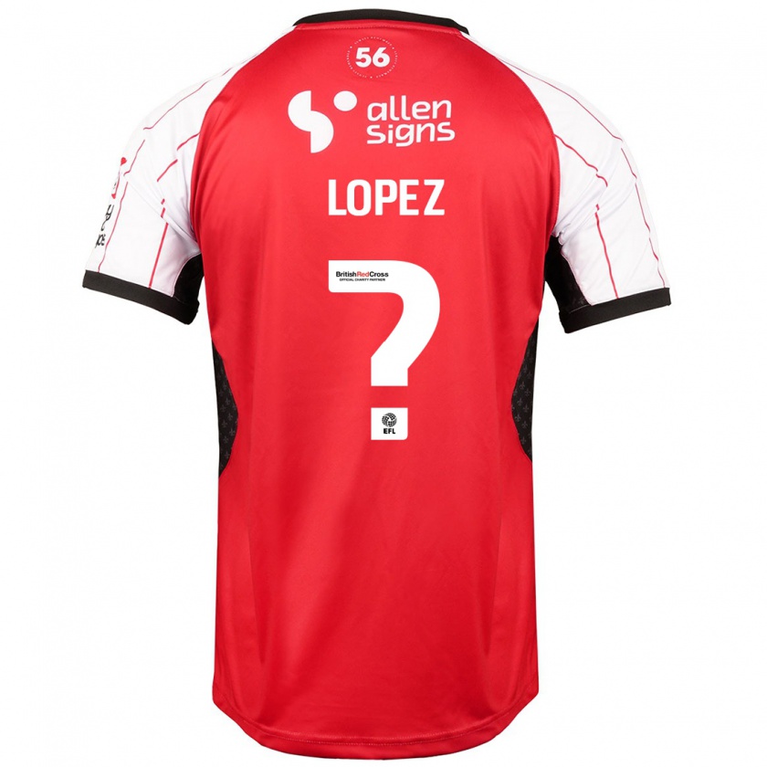 Kandiny Gyermek Jersey Lopez #0 Fehér Hazai Jersey 2024/25 Mez Póló Ing