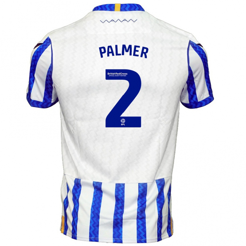 Kandiny Gyermek Liam Palmer #2 Kék Fehér Hazai Jersey 2024/25 Mez Póló Ing