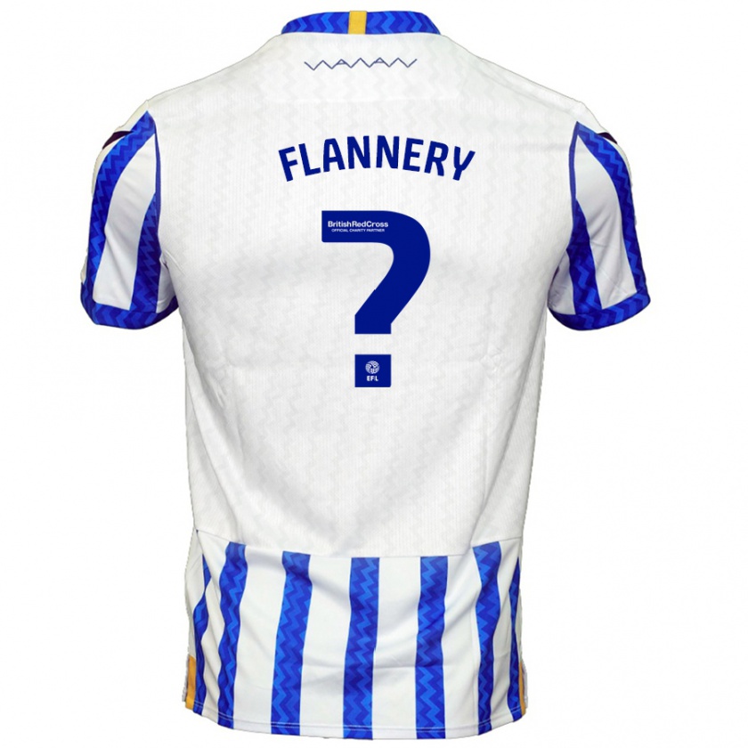 Kandiny Gyermek Cian Flannery #0 Kék Fehér Hazai Jersey 2024/25 Mez Póló Ing