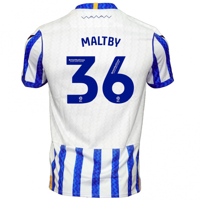 Kandiny Gyermek Mackenzie Maltby #36 Kék Fehér Hazai Jersey 2024/25 Mez Póló Ing