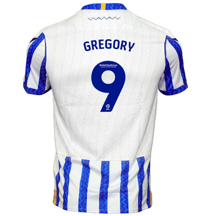 Kandiny Gyermek Lee Gregory #9 Kék Fehér Hazai Jersey 2024/25 Mez Póló Ing