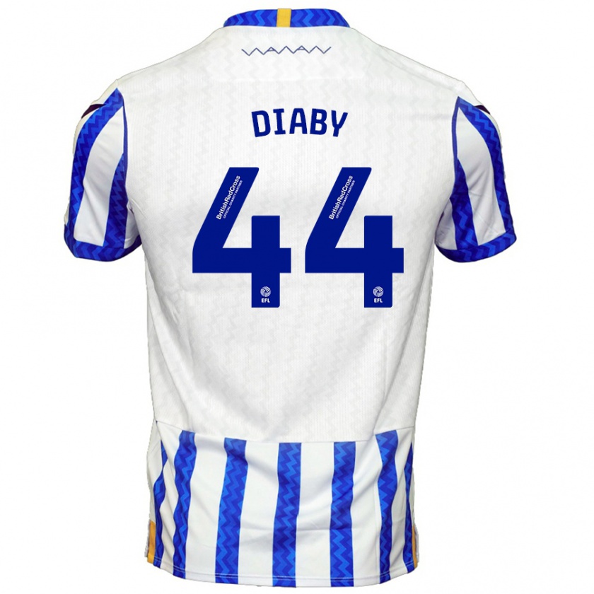 Kandiny Gyermek Momo Diaby #44 Kék Fehér Hazai Jersey 2024/25 Mez Póló Ing