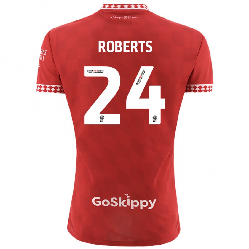 Kandiny Gyermek Haydon Roberts #24 Piros Hazai Jersey 2024/25 Mez Póló Ing