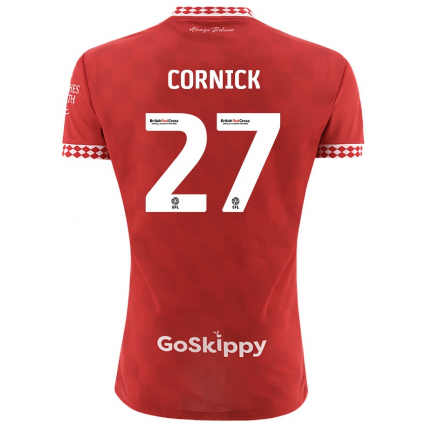 Kandiny Gyermek Harry Cornick #27 Piros Hazai Jersey 2024/25 Mez Póló Ing