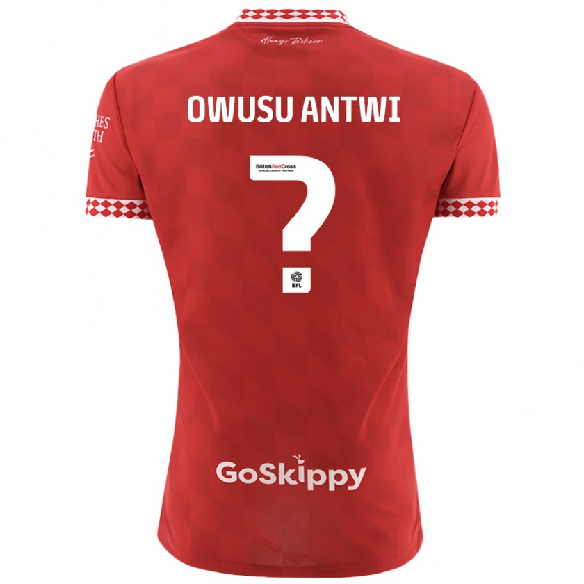 Kandiny Gyermek Filbert Owusu-Antwi #0 Piros Hazai Jersey 2024/25 Mez Póló Ing