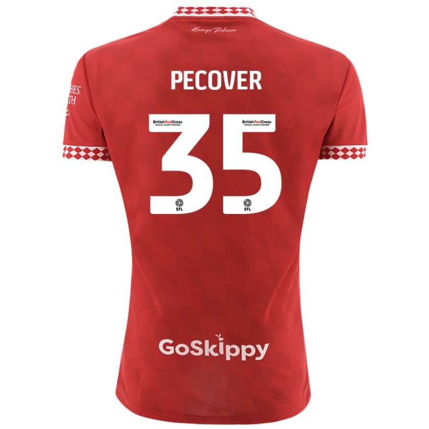 Kandiny Gyermek Leo Pecover #35 Piros Hazai Jersey 2024/25 Mez Póló Ing