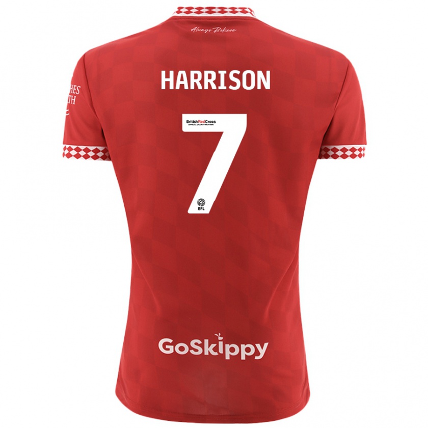 Kandiny Gyermek Abi Harrison #7 Piros Hazai Jersey 2024/25 Mez Póló Ing