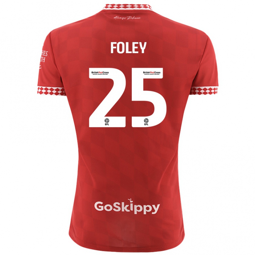 Kandiny Gyermek Erin Foley #25 Piros Hazai Jersey 2024/25 Mez Póló Ing