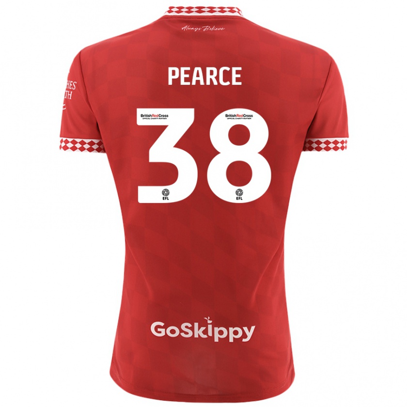 Kandiny Gyermek Manon Pearce #38 Piros Hazai Jersey 2024/25 Mez Póló Ing